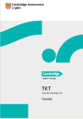 TKT (Teaching Knowledge Testing) : Glossary